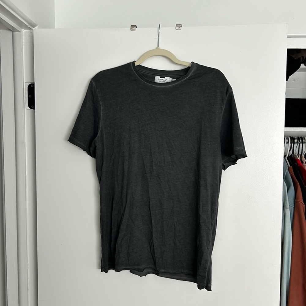 Topman Gray Washed Oversized T-Shirt